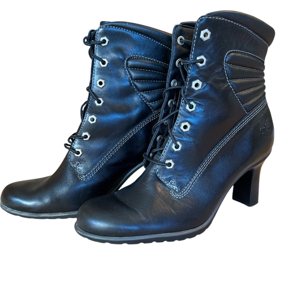Timberland black leather 87358 sexy lace up boots 8.5M